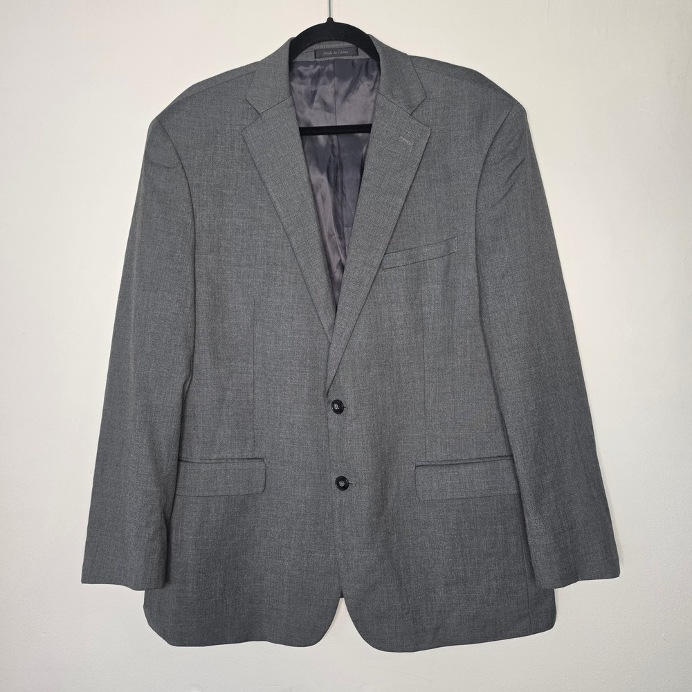Unbranded Blazer Mens XL Grey Two Button Classic Professional Sport Coat Office